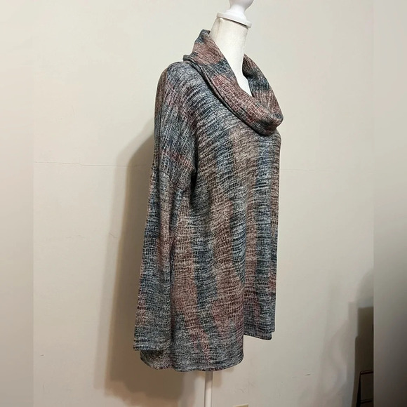 Cha Cha Vente Cowl Neck High Low Sweater Top Size Medium - Picture 2 of 12